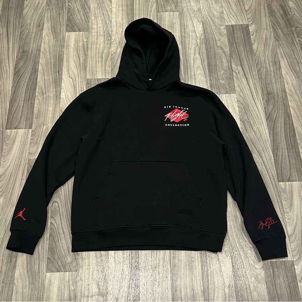 Jordan Black Hoodie with Red Accents